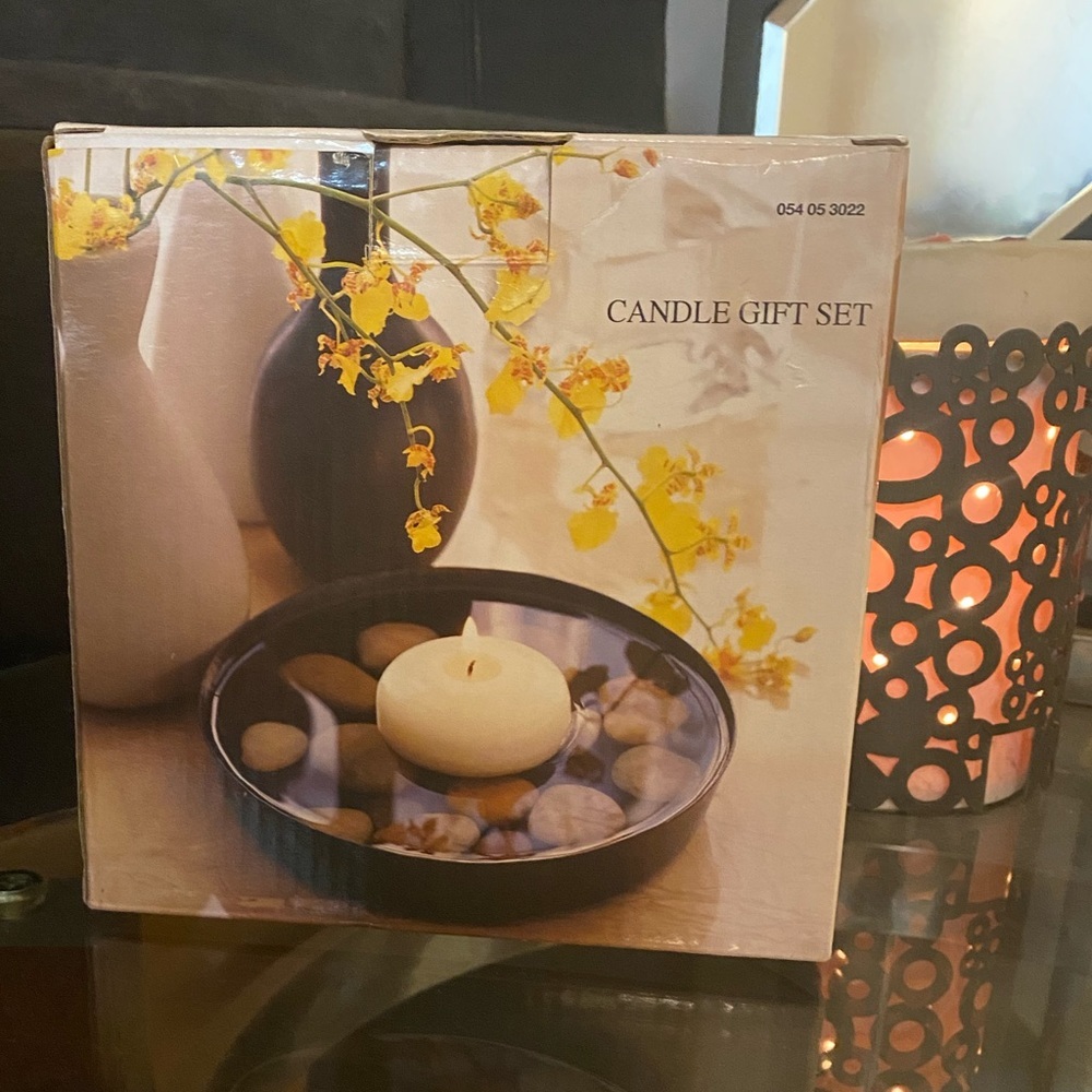 Floating Candle Stone Bowl Gift Set | Zen Spa Decor | Home Accent - Picture 2 of 4